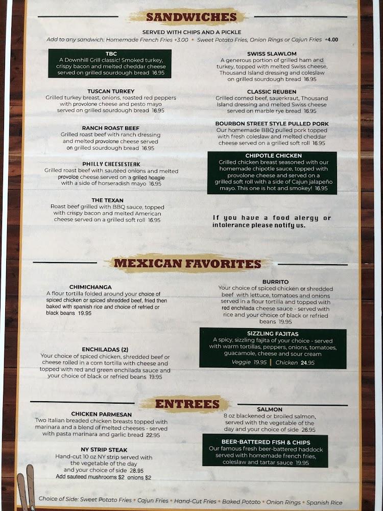 Downhill Grill Menu image 1